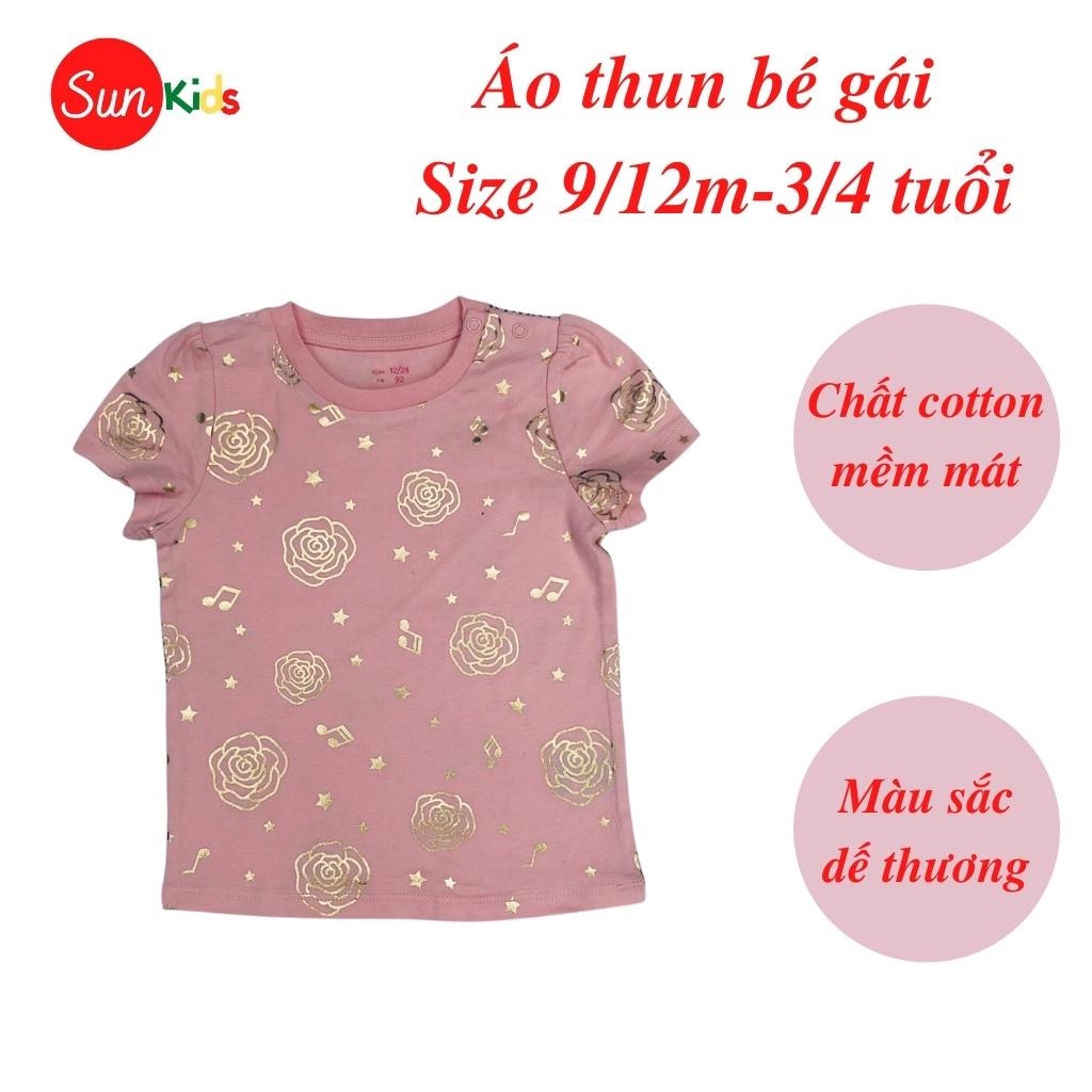 Áo thun cho bé gái, áo phông bé gái chất cotton mềm mát, size 9m - 3/4 tuổi - SUNKIDS1