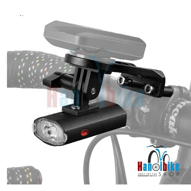 Đèn chiếu sáng xe đạp West Biking kiêm giá bắt đồng hồ Garmin, Bryton, Cycplus, IGP