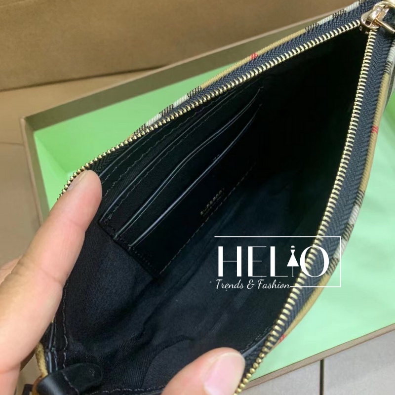 Túi kẹp nách Burberry vintage nguyên bản _ Họa tiết sọc nâu _ HE293