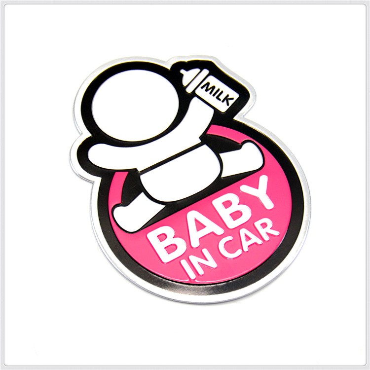 Tem Dán/ Decal Sticker Baby in Car/ Mama In Car Dán Ô Tô/ Xe Hơi Để Cảnh Báo, Chất Liệu Nhôm Dập Nổi [Hàng Loại Tốt]