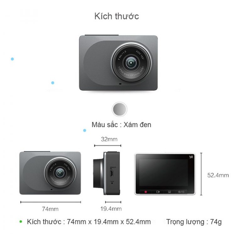 Camera hành trình Xiaomi Yi Dash độ nét 2k, góc quay 165 độ | BigBuy360 - bigbuy360.vn