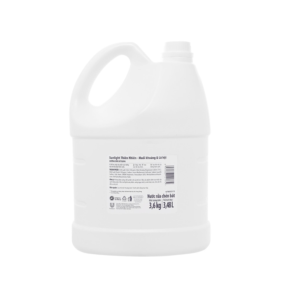 Nước rửa chén Sunlight Thiên Nhiên chai 3.6kg