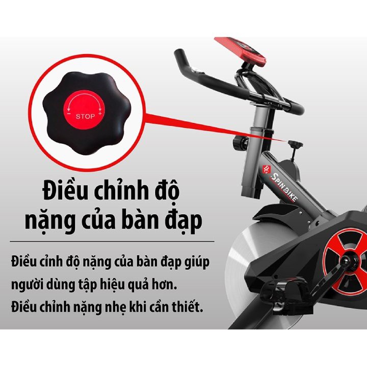 Xe đạp tập thể dục King Sport BK-5806 tặng má phanh dự phòng đo nhịp tim đồng hồ giá đỡ smartphone bảo hành xe đạp 3 năm