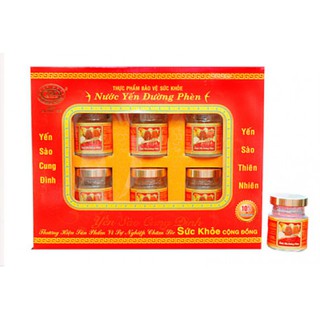 Nước yến sào đường phèn 15% tổ yến cao cấp - Yến sào Cung Đình (6 lọ x 70ml)