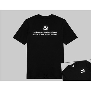Áo Đảng phản quang siêu đẹp [FREESHIP] Áo unisex, áo đôi,áo thun nam nữ đen trắng from rộng, vải cotton xịn