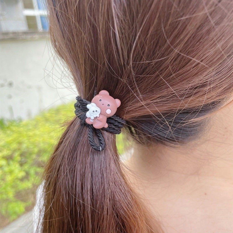 1 Cặp Vòng Tay Dây Thun Co Giãn Mặt Hình Gấu/Thỏ Hoạt Hình Dễ Thương Có Nam Châm Thời Trang Cho Cặp Đôi/Học Sinh