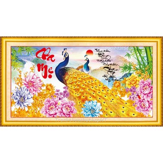 Tranh thêu chữ thập 3D Cha mẹ 77*39cm LV3124 - tự thêu