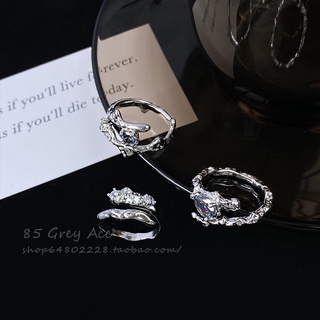 Set 3 Nhẫn Bạc Đính Đá Pha Lê Thanh Lịch Dành Cho Nữ