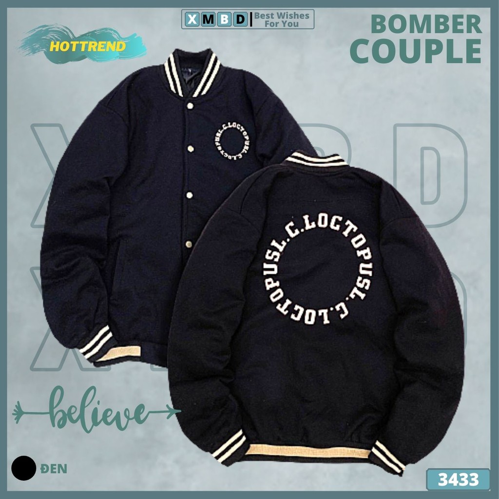 Áo Khoác Bomber Nam Nữ Nỉ Bông Dày Dặn Form Rộng UNISEX Áo Bomber Jackets Nỉ Couple Áo Thun Nỉ SC.LOCTOPUSL - AK433