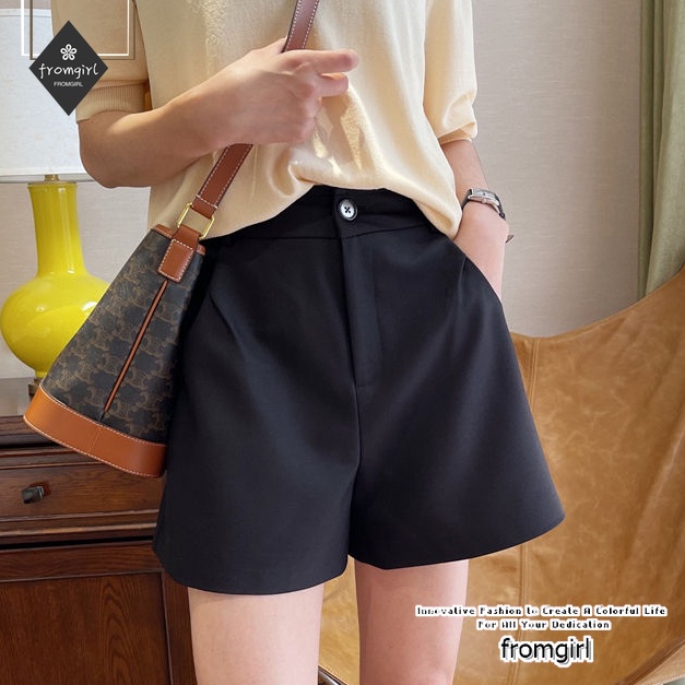 Quần Short Nữ Lưng Cao Ống Rộng