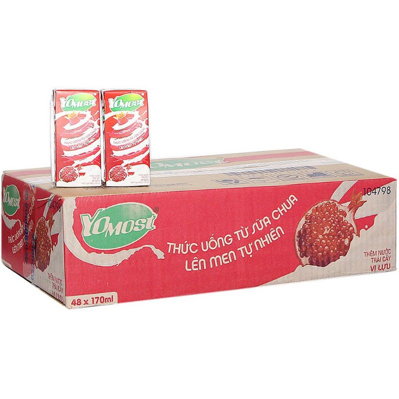 Now Ship - Thùng 48 hộp sữa Yomost vị dâu hộp 170 ml