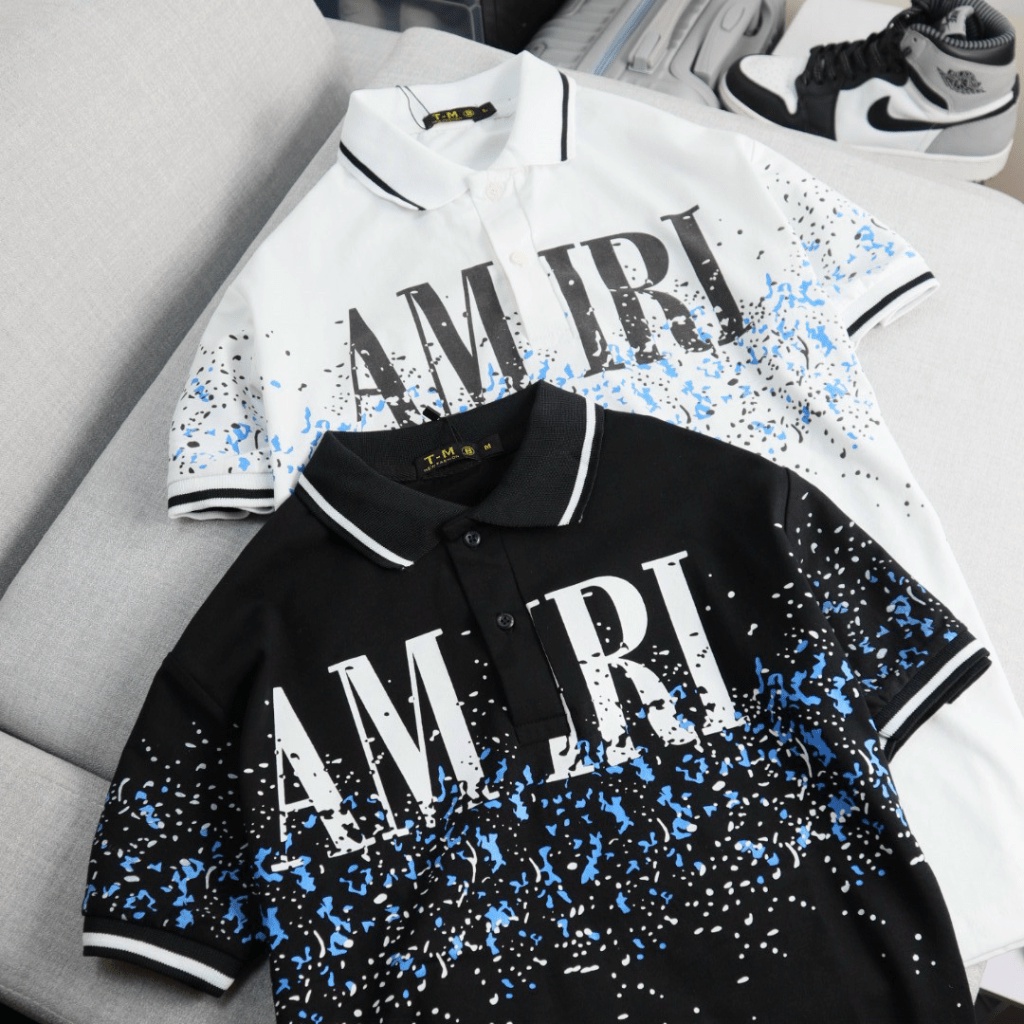 Áo Thun Nam Cổ Trụ AMIRI Chất Cotton Mịn Thoát Khí Tốt Mặc Đẹp Lịch Lãm [NEW UNISEX]