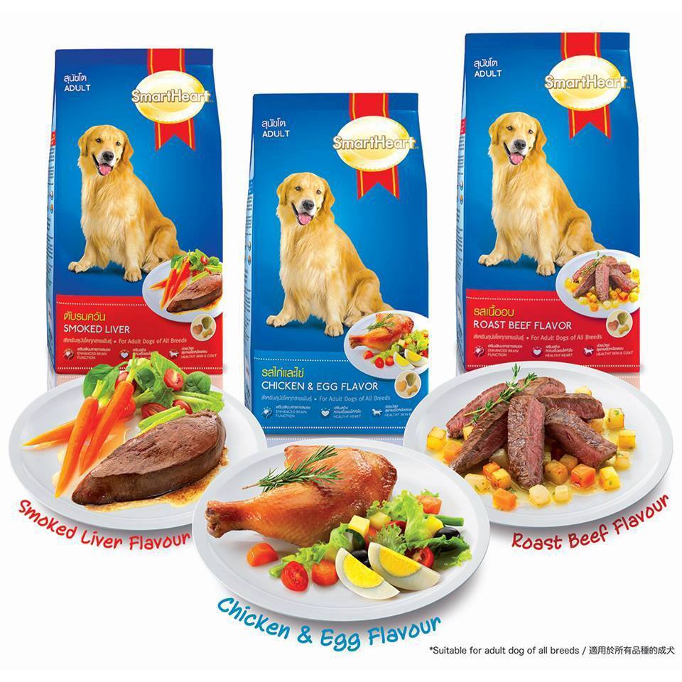 Combo 5 túi hạt 400g Smartheart cho chó trưởng thành vị bò - Lida Pet Shop