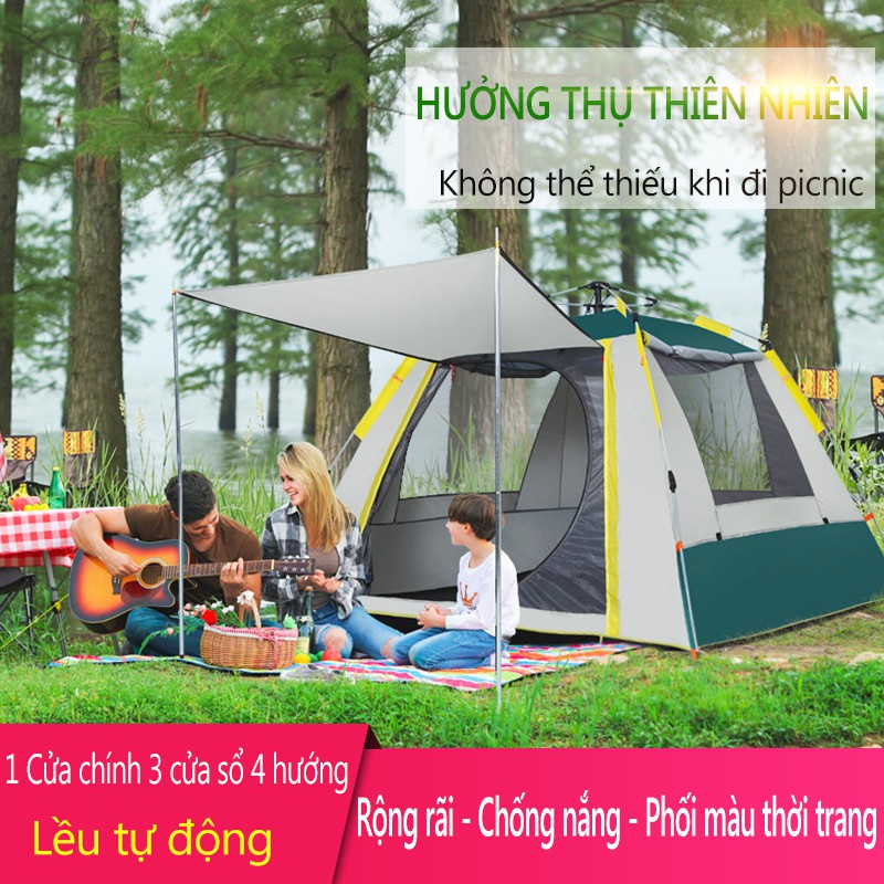 FU79GR  Lều cắm trại cỡ lớn 3-4 người picnic tự động, 1 cửa chính 3 cửa sổ, chống nắng mưa hiệu quả superbank908 | BigBuy360 - bigbuy360.vn