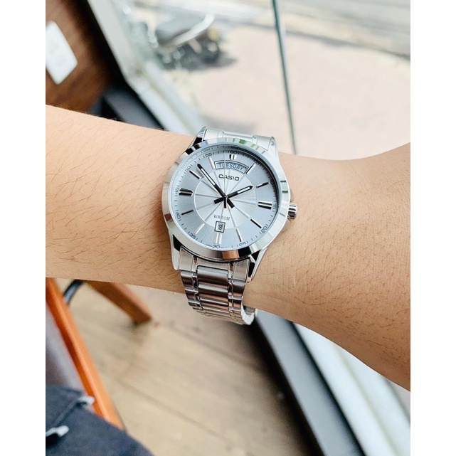 Đồng hồ nam dây thép Casio MTP 1381D-7AV mặt trắng chống nước 5ATM size 39mm Bảo hành 1 năm Hyma watch