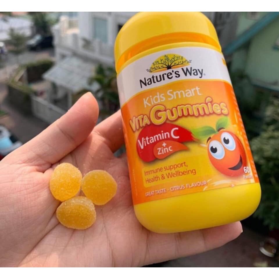 Kẹo Vitamin Nature's Way Kids Smart VITA Gummies Vitamin C + Zinc 60 viên - Xuất xứ Úc