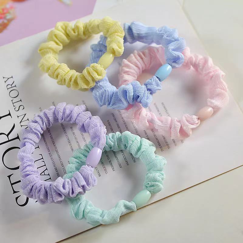 Dây Cột Tóc Cao Su Co Giãn Màu Trơn Phong Cách Hàn Quốc Dễ Thương