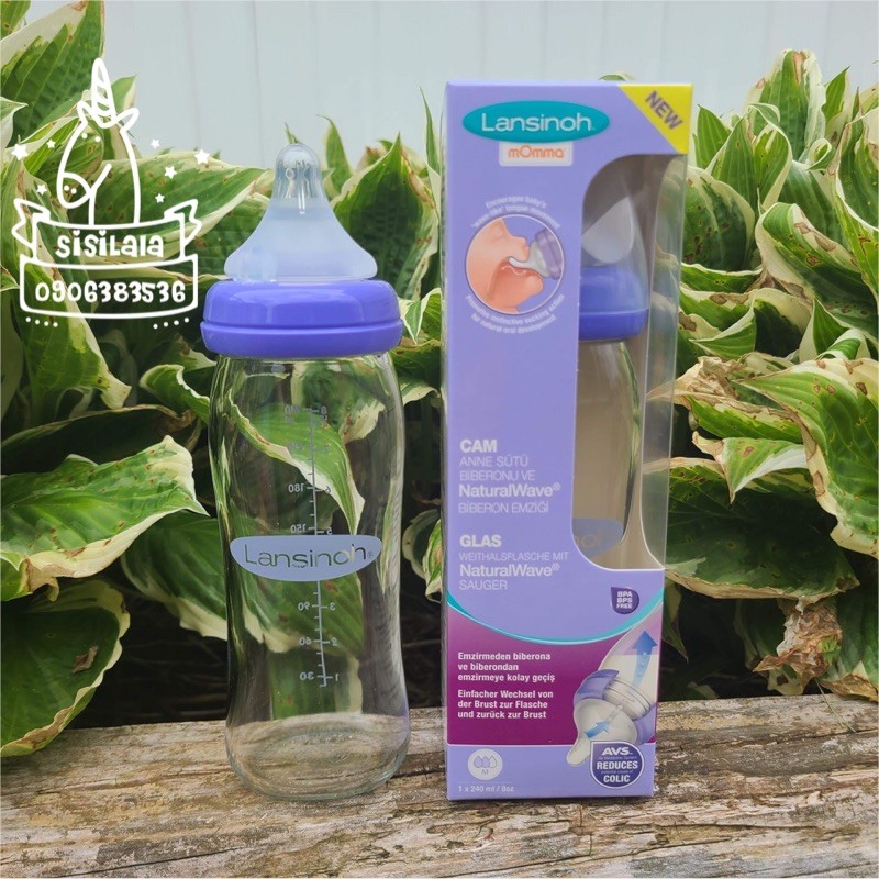 Bình sữa Thuỷ Tinh LANSINOH 240ml