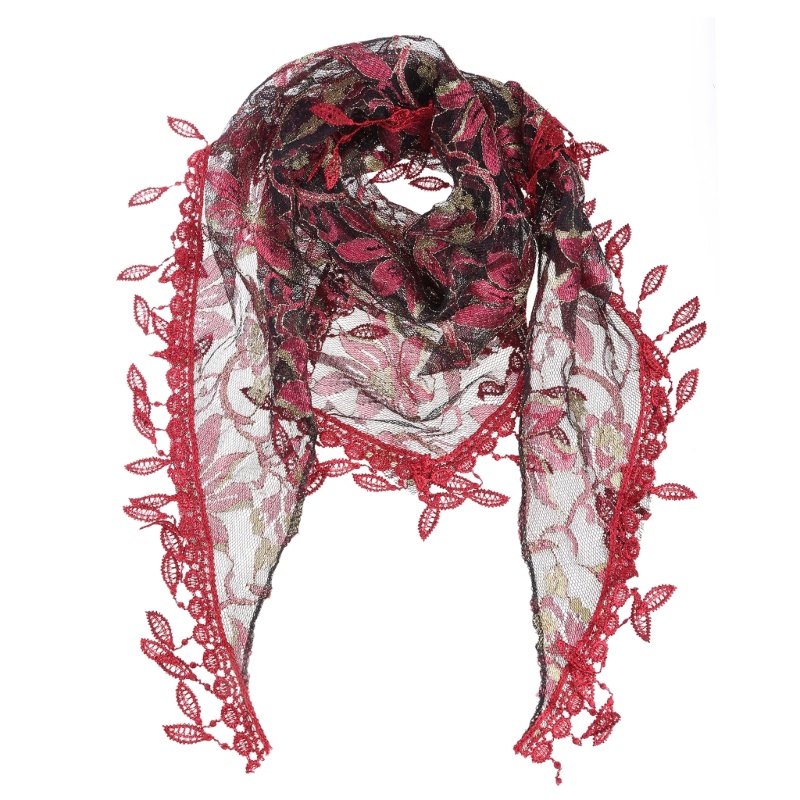 Khăn Choàng Ren In Hoa Thời Trang Nữ Tính