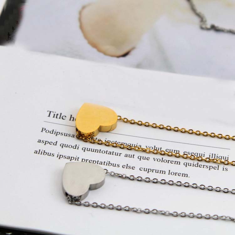 Vòng cổ Mặt Trái Tim Chất Liệu Thép Không Gỉ NE054