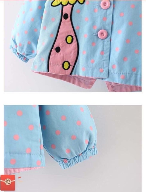 Áo khoác gió hàng quảng châu chất Liệu kaki cho bé gái