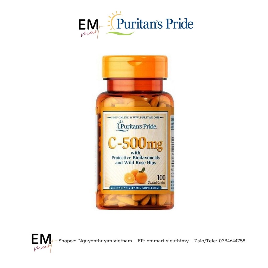 Combo sản phẩm Vitamin C Tinh Dầu Hoa Anh Thảo Omega 3 Biotin - Puritan's Pride hàng Mỹ chính hãng