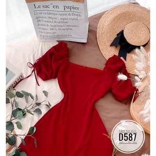 Bigsize Đầm tay rút D587