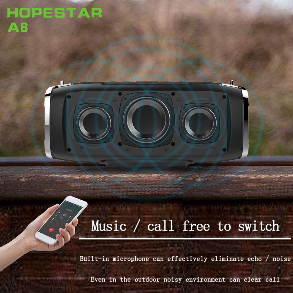 Loa bluetooth không dây di động Hopstar A6 Party - Loa siêu bass, Công suất 30W, chống nước chuẩn IPX6 đèn led độc đáo