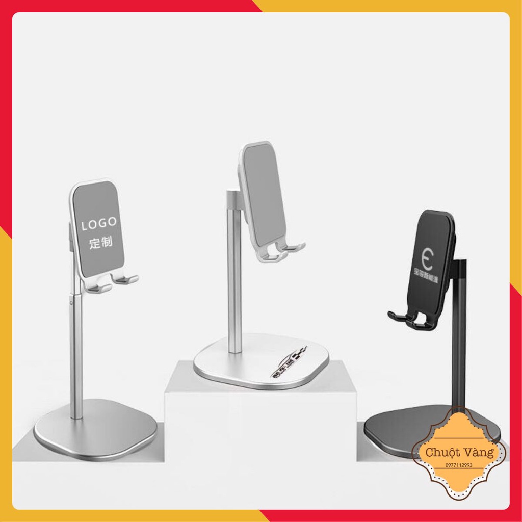 Giá đỡ điện thoại, máy tính bảng để bàn hợp kim nhôm có thể xoay 35 độ