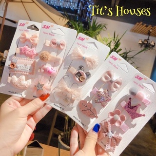Set 4 kẹp tóc đáng yêu style hàn cho bé