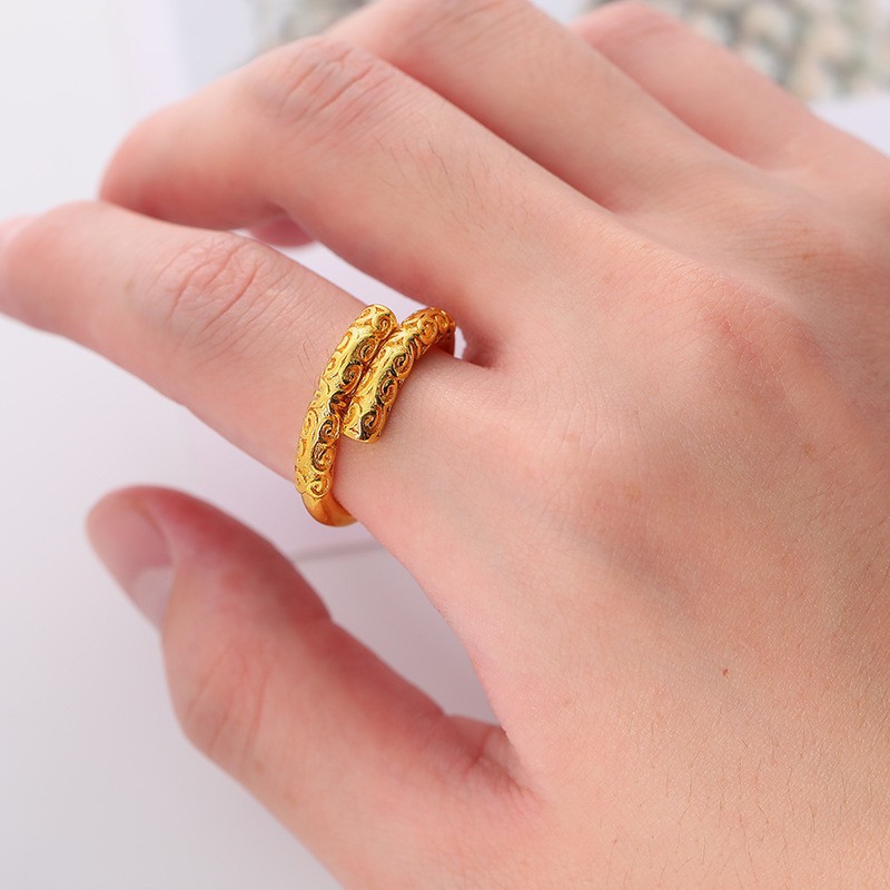 suxin jewelry/Nhẫn Đính Hôn Vàng 24K độc đáo dành cho nam và nữ