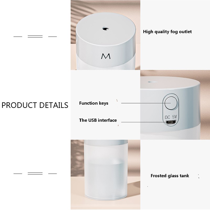 sweeter Simple Humidifier 260ml USB Ultrasonic Air Humidificador Car Mist Maker Aroma with Atmosphere Light Home