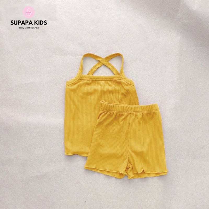 Bộ rời hai dây cho bé Gái, bộ đồ cho bé chất tăm lạnh ngày hè cho bé từ 3-12kg