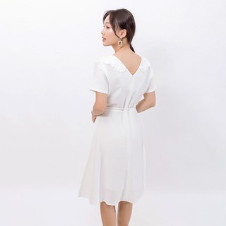 Đầm công sở thời trang Eden cổ tim thắt nơ eo - D399