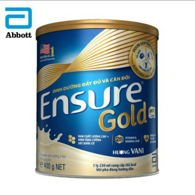 Abbott Ensure gold Ít Ngọt 400g Chọn Vị