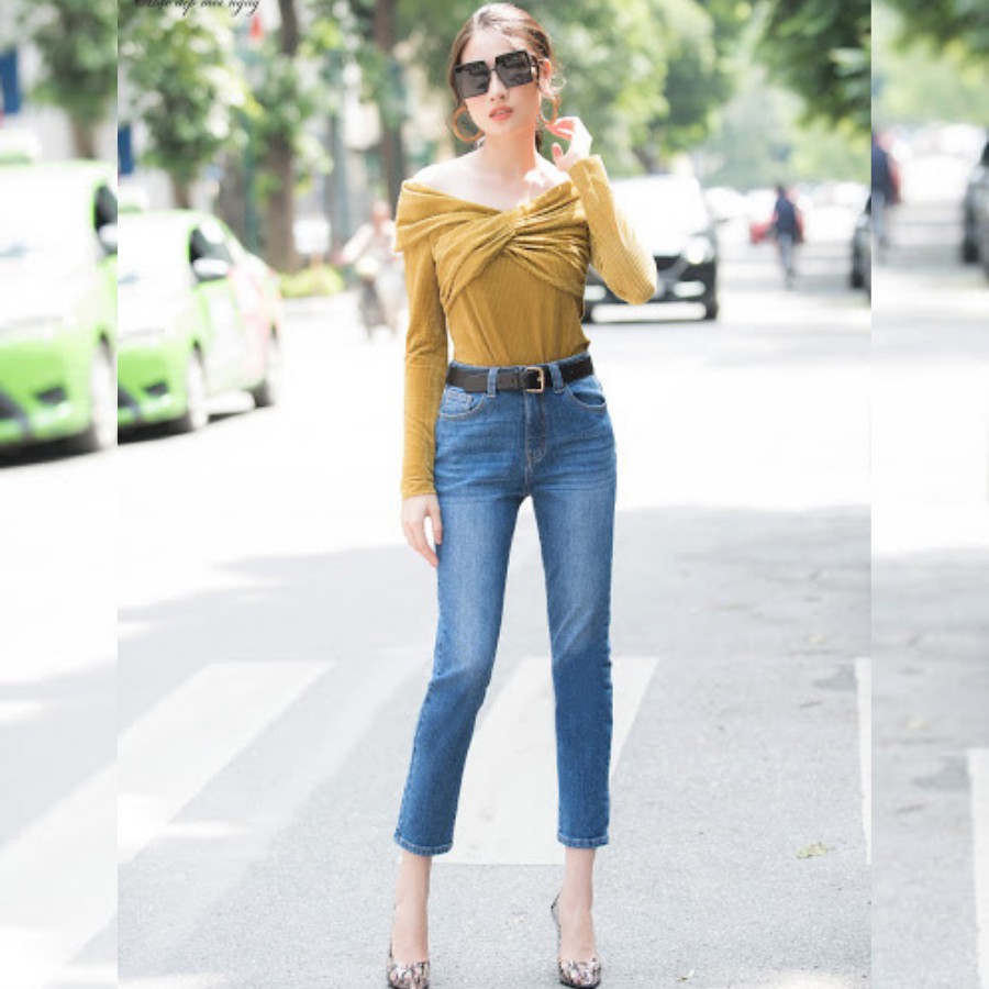 Jean nữ đẹp H&H Luxury - Quần jean skyn xanh Dáng ôm vừa trẻ trung vải bò xịn | BigBuy360 - bigbuy360.vn