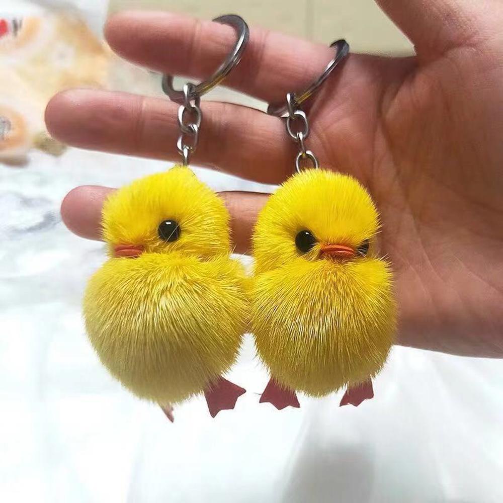 LILYES Móc Khóa Trang Trí Hình Vịt Vàng Dễ Thương