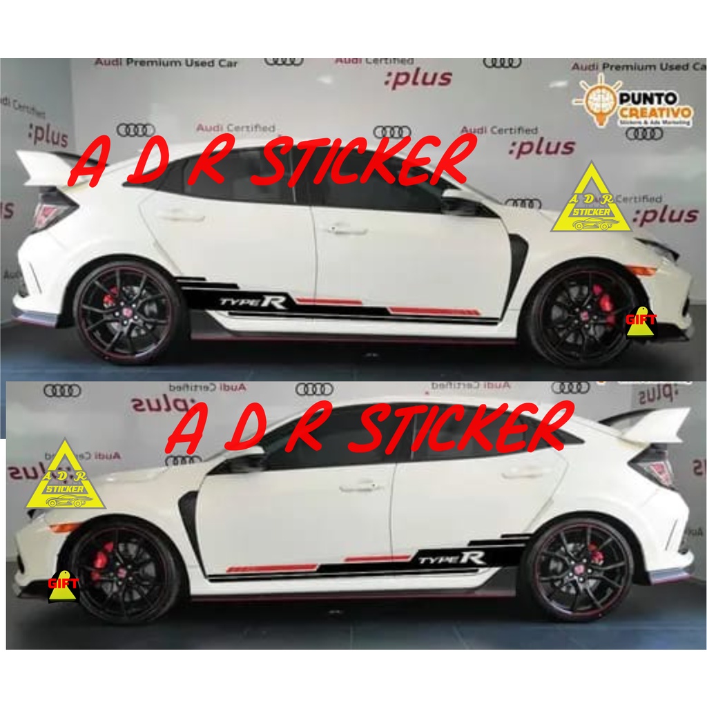 Mới Sticker Dán Trang Trí Xe Hơi HONDA CIVIC TYPE R Chất Lượng Cao