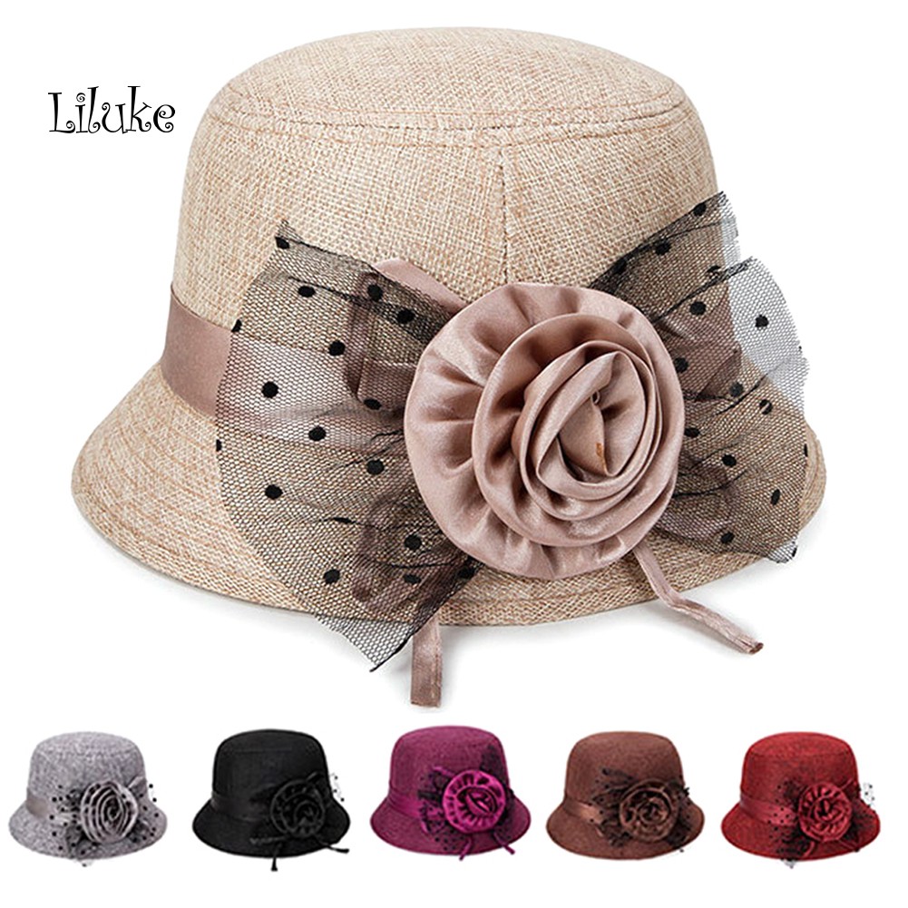 Nón Bucket Che Nắng Phối Lưới Họa Tiết Chấm Bi Cho Nữ