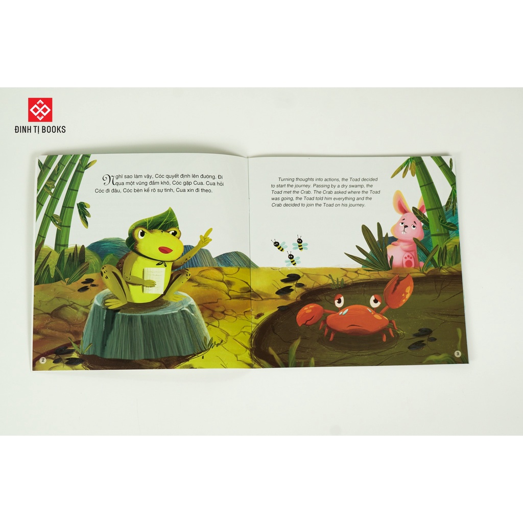 Sách - Truyện cổ tích Việt Nam - Song ngữ Việt - Anh - Cóc kiện trời - Sách tranh cho trẻ 3 - 9 tuổi