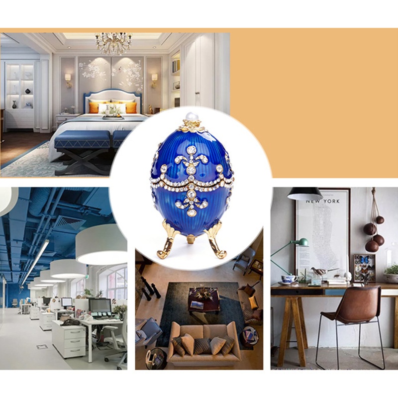 Hộp Đựng Trang Sức Hình Trứng Phục Sinh Bằng Kim Loại Tráng Men