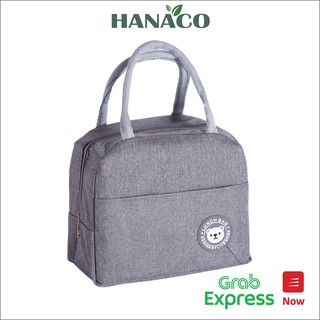 Túi đựng cơm trưa tiện ích đựng hộp cơm giữ nhiệt (Màu Xám) - Hanaco Mart