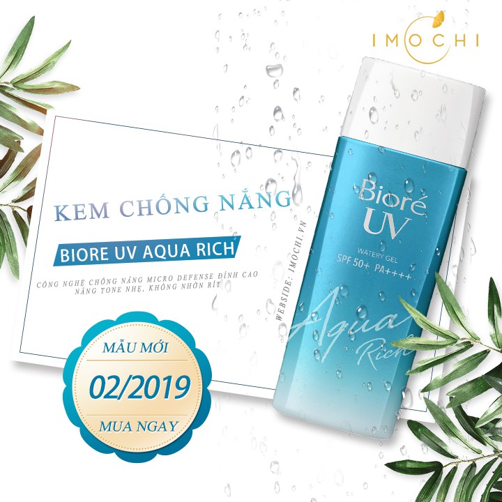 Kem tránh nắng mùa hè, kem chống nắng Biore UV Aqua Rich Watery Gel