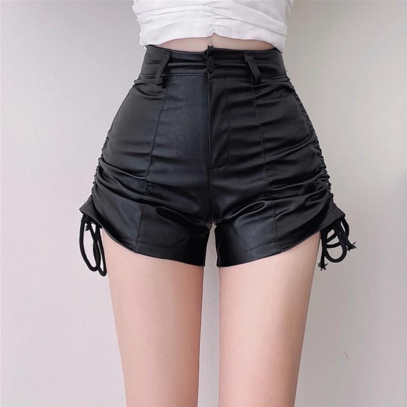 [ Giá Sỉ ] Quần sooc da nữ, quần da rút dây hàng loại 1 _sẵn hàng