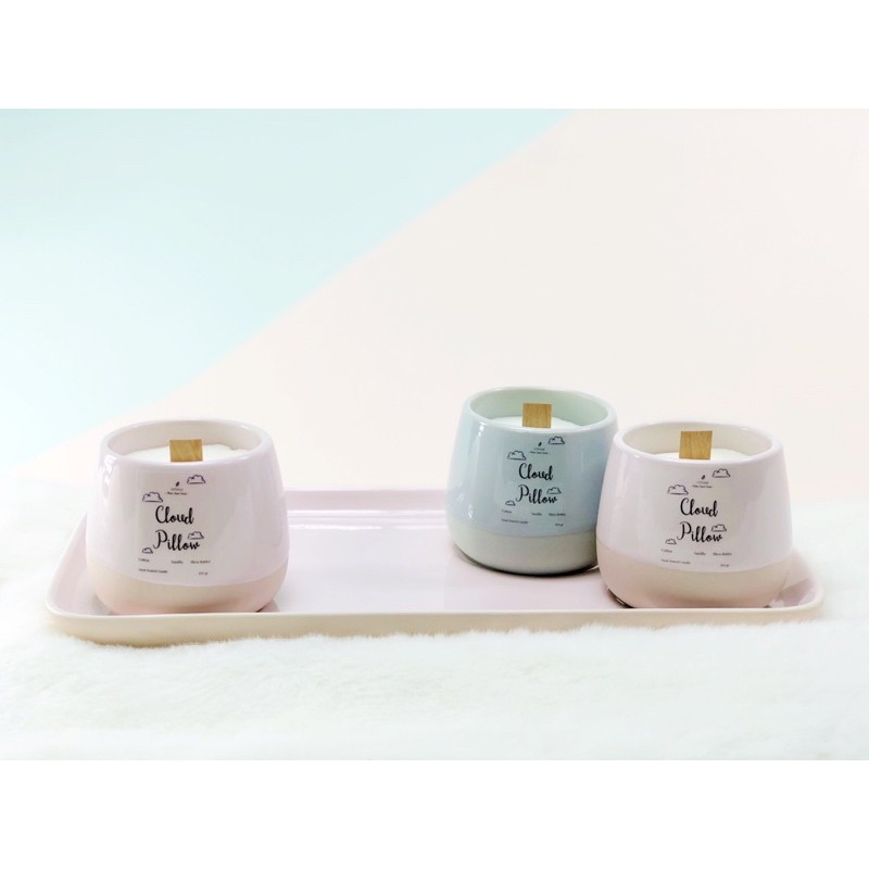 [Mã BMBAU50 giảm 10% đơn 99k] Nến thơm LÁ NHỎ Cloud Pillow (Cotton + Vanilla + Shea Butter) Đem hương của mây về nhà