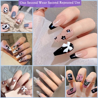 YUKEHUI móng tay giả móng giả móng tay mống tay giả bộ 24 móng tay giả sét 24 móng tay giả keo Dụng cụ  Phụ kiện Làm đẹp