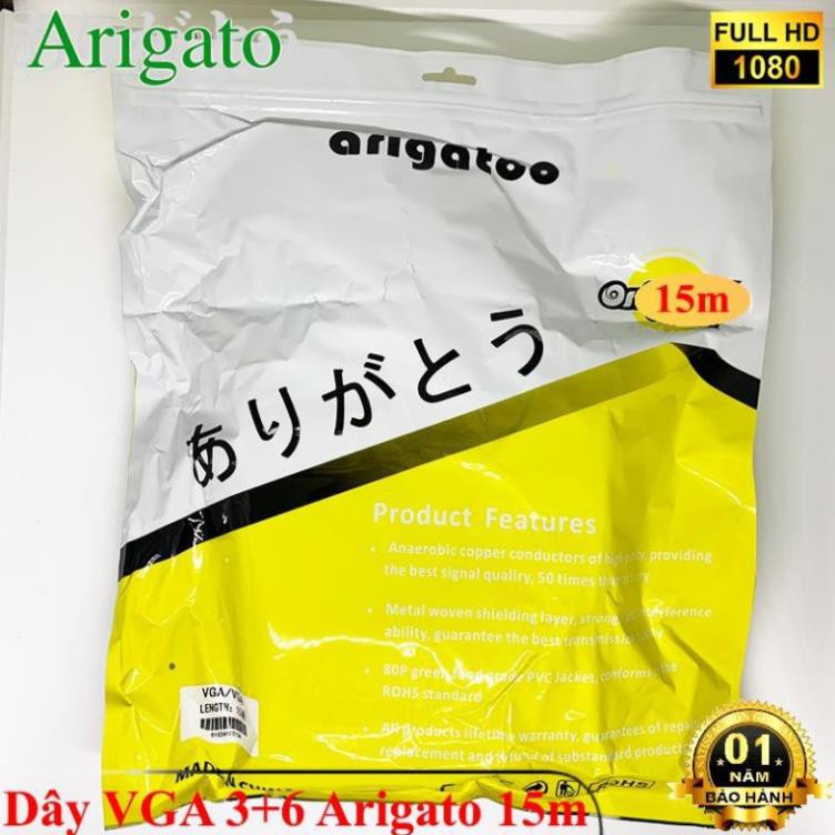 DÂY VGA 3+6 ARIGATO 5m,10m,15m,20m đảm bảo chất lượng hàng chính hãng giao màu ngẫu nhiên ECOBA