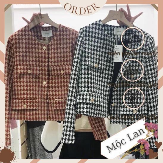 (MộcLan ORDER) Áo dạ tweed họa tiết siêu xinh phong cách Hàn Quốc | BigBuy360 - bigbuy360.vn