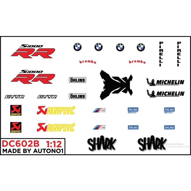 DECAL NƯỚC ĐỘ BMW S1000 S1000RR - PETRONAS - CÁ MẬP -  2020 WSBK TỈ LỆ 1:12 DC602