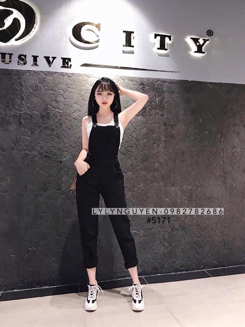 Quần yếm jean phong cách Hàn Quốc | BigBuy360 - bigbuy360.vn